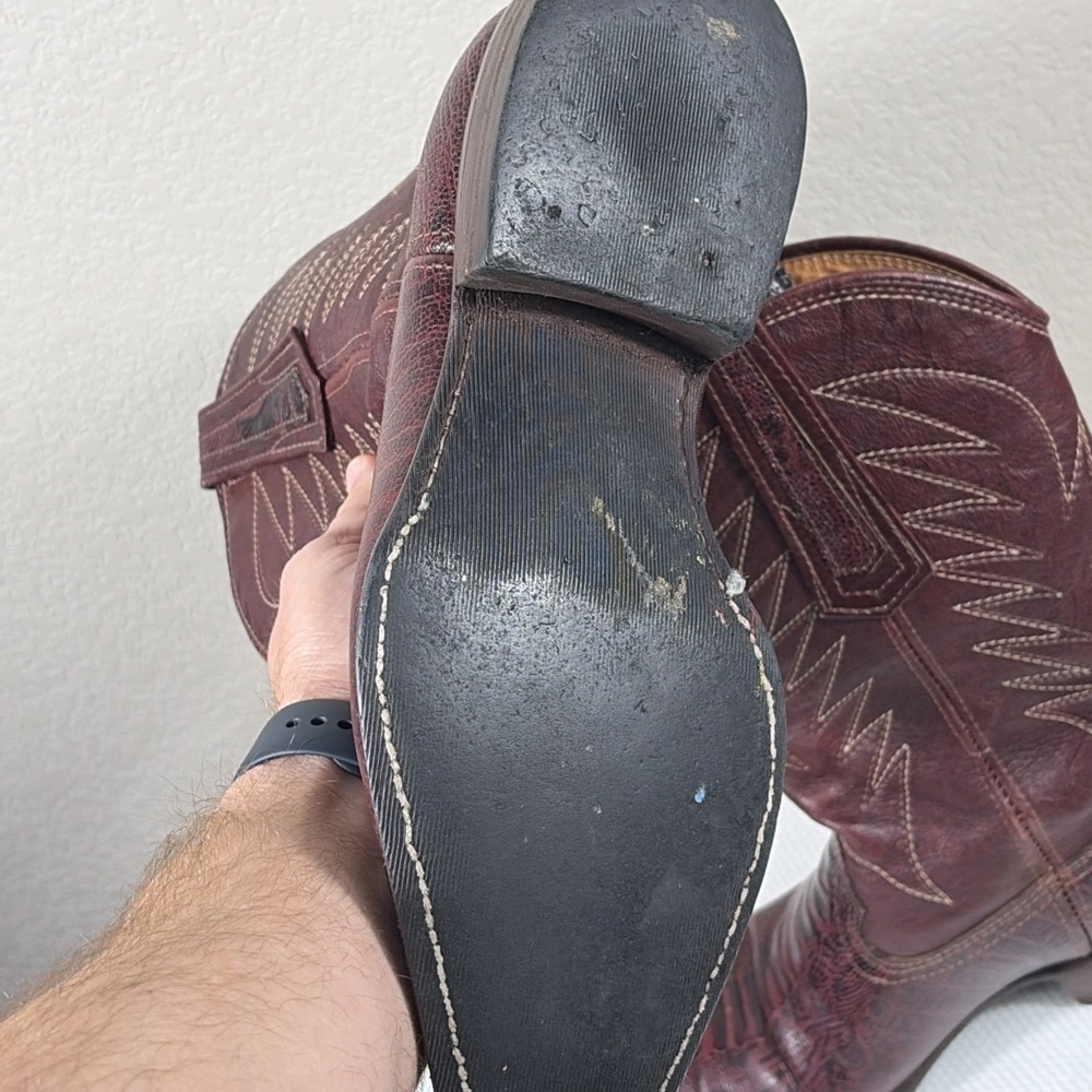 Botas San Crispin Guatemala Made Cowboy Boots Size 39 / Mens 6.5 - Picture 7 of 10